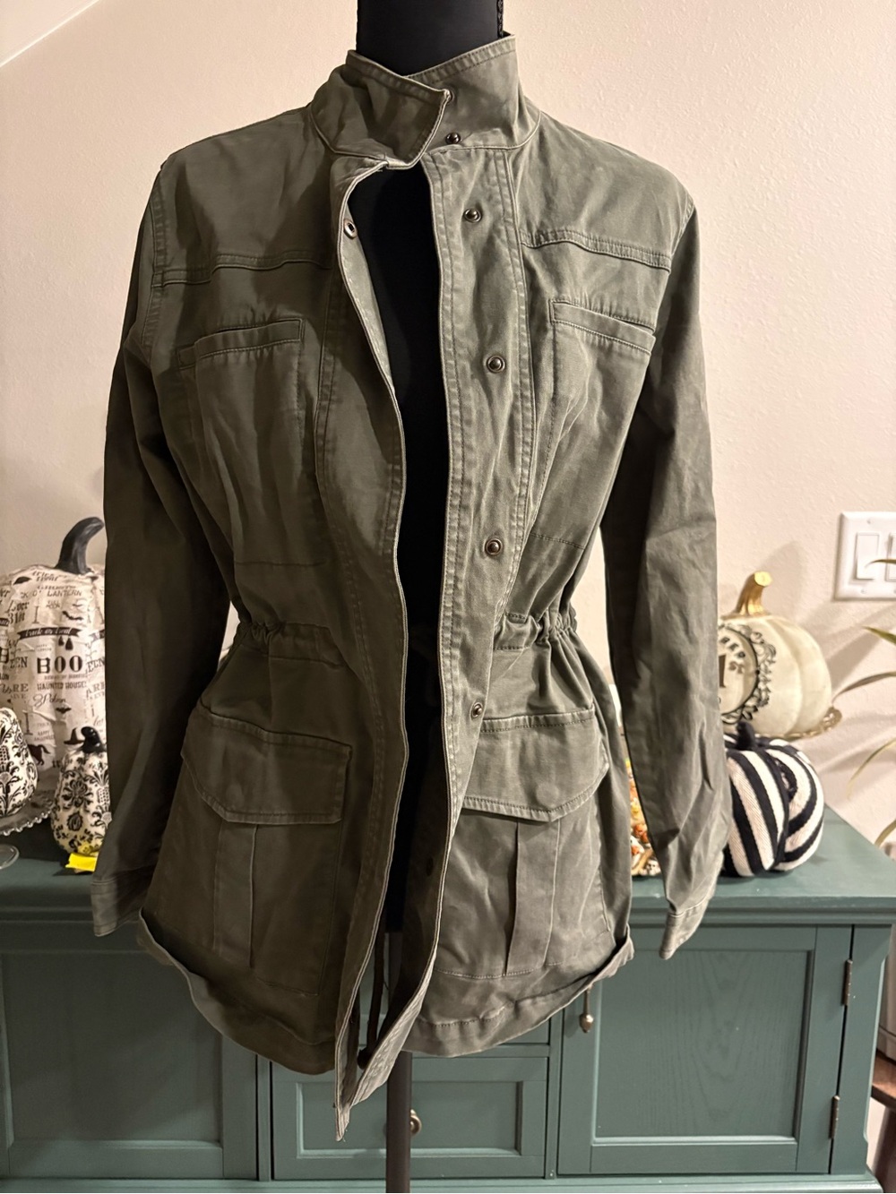 Universal Thread Olive Green Utility Jacket with Cinch Waist